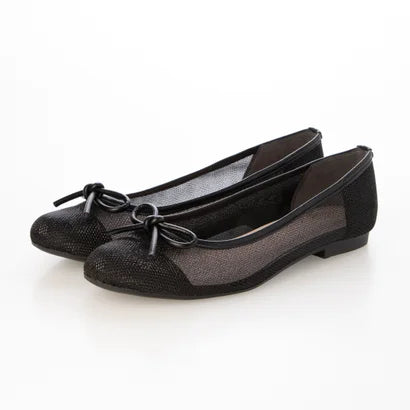 日本製 Launa lea 圓頭透視芭蕾鞋 ( B1612A ) (黑色/Black)