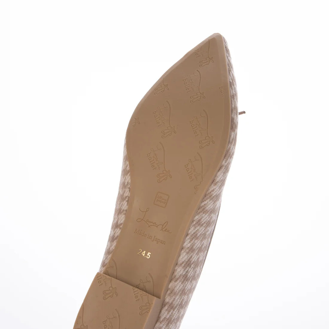 【新品】日本製 Launa lea 尖頭絨毛蝴蝶結芭蕾平底鞋 (B4613A) (千鳥杏色 Z/C / Beige Z/C) (副本)