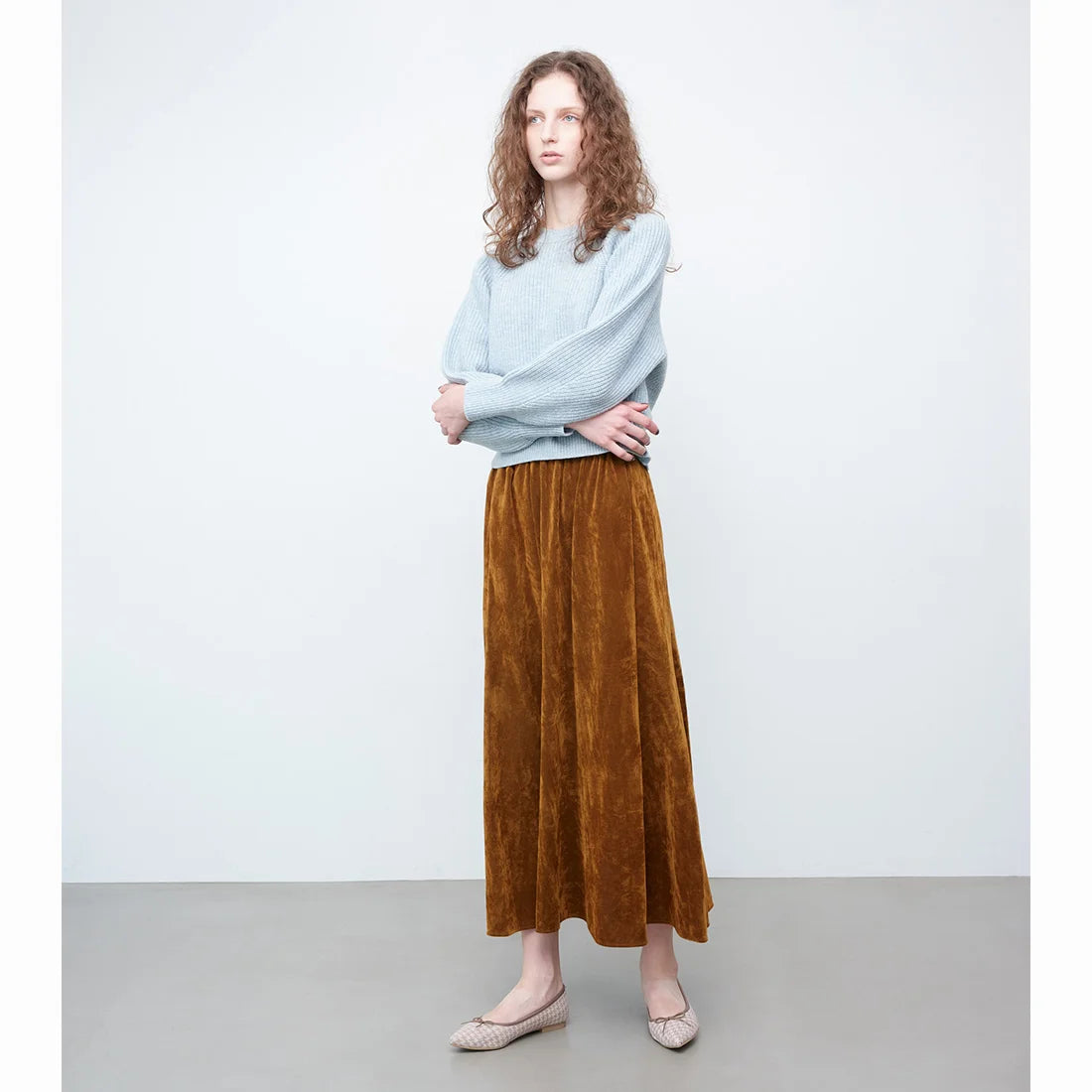 【新品】日本製 Launa lea 尖頭絨毛蝴蝶結芭蕾平底鞋 (B4613A) (千鳥杏色 Z/C / Beige Z/C) (副本)