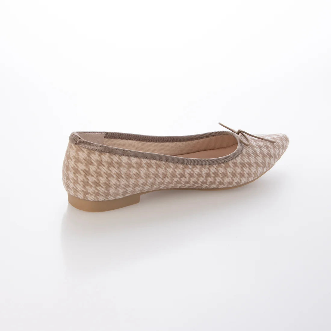 【新品】日本製 Launa lea 尖頭絨毛蝴蝶結芭蕾平底鞋 (B4613A) (千鳥杏色 Z/C / Beige Z/C) (副本)