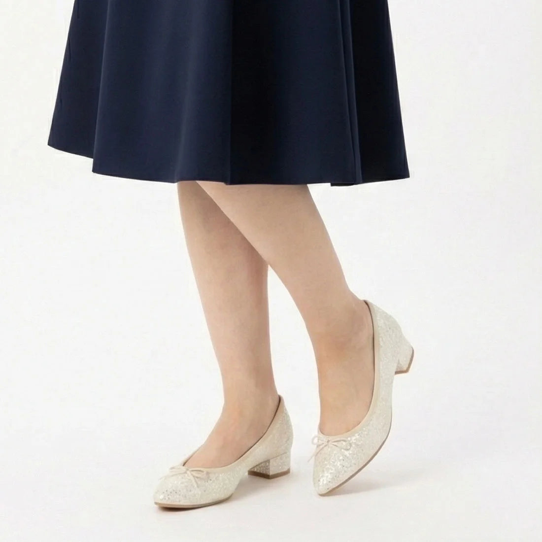 日本製 Launa Lea  3.5cm踭尖頭跟芭蕾高跟鞋 (B9601A) (白色Z / PK White Z)