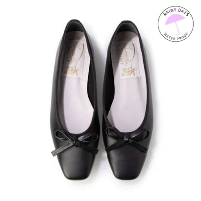 日本製 Launa lea 方頭芭蕾晴雨鞋 ( RB7002A ) (黑色/Black)