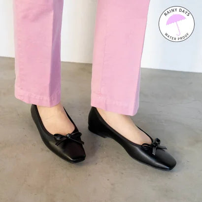 日本製 Launa lea 方頭芭蕾晴雨鞋 ( RB7002A ) (黑色/Black)
