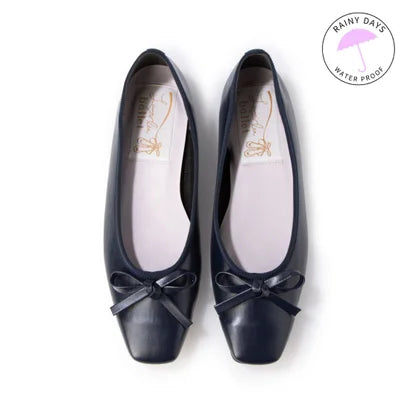 日本製 Launa lea 方頭芭蕾晴雨鞋 ( RB7002A ) (深藍/Navy)