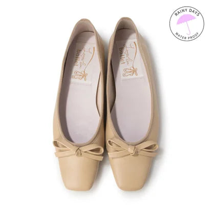 日本製 Launa lea 方頭芭蕾晴雨鞋 ( RB7002A ) (杏色/Beige)