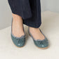 日本製[23AW]Launa lea芭蕾RainyDay圓頭芭蕾舞鞋(RB1402A)(Blue GreenE/C) （ブルーグリーンE/C）