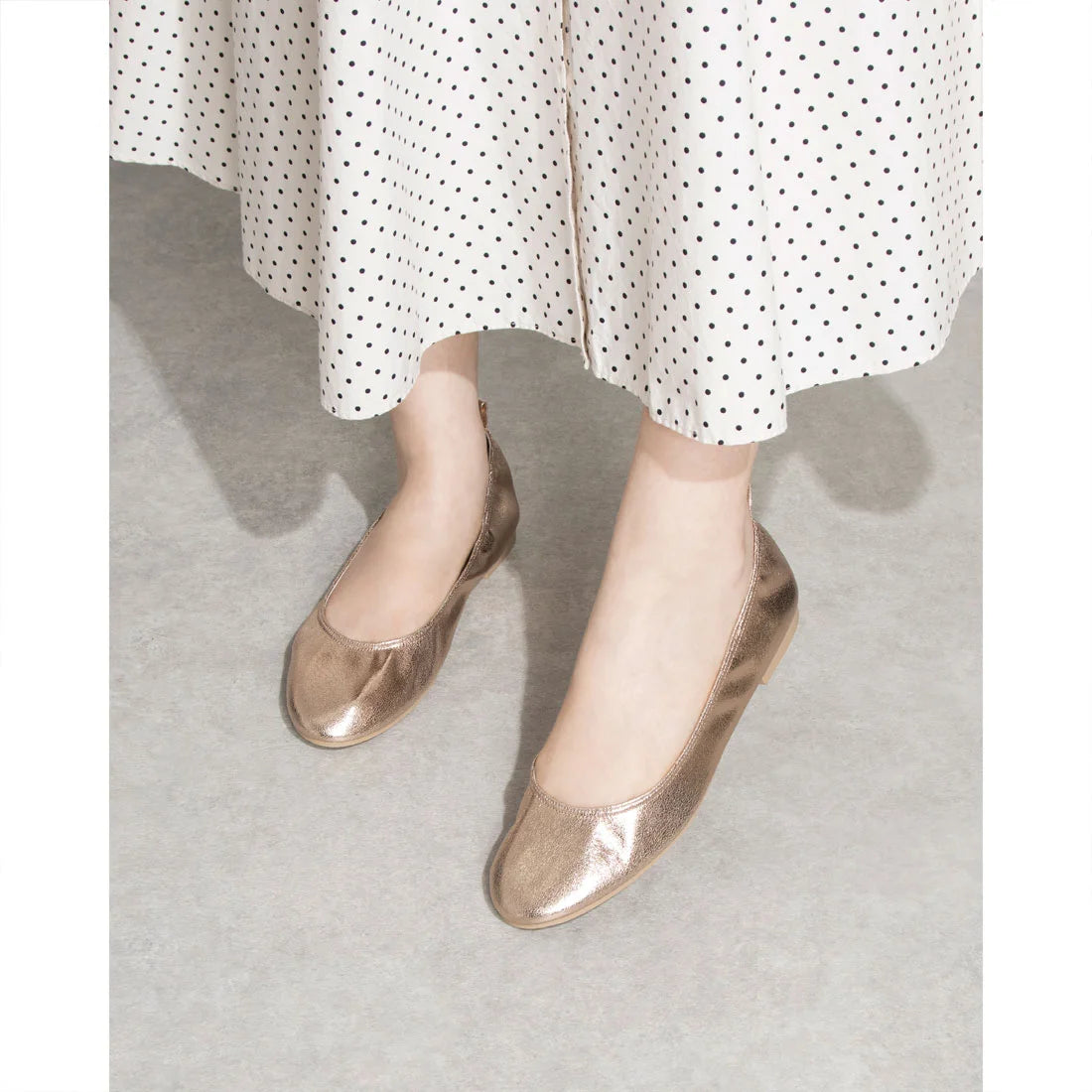 日本製 [23AW] Launa lea ballet 金屬圓頭芭蕾舞鞋 (B3004) (Navy)