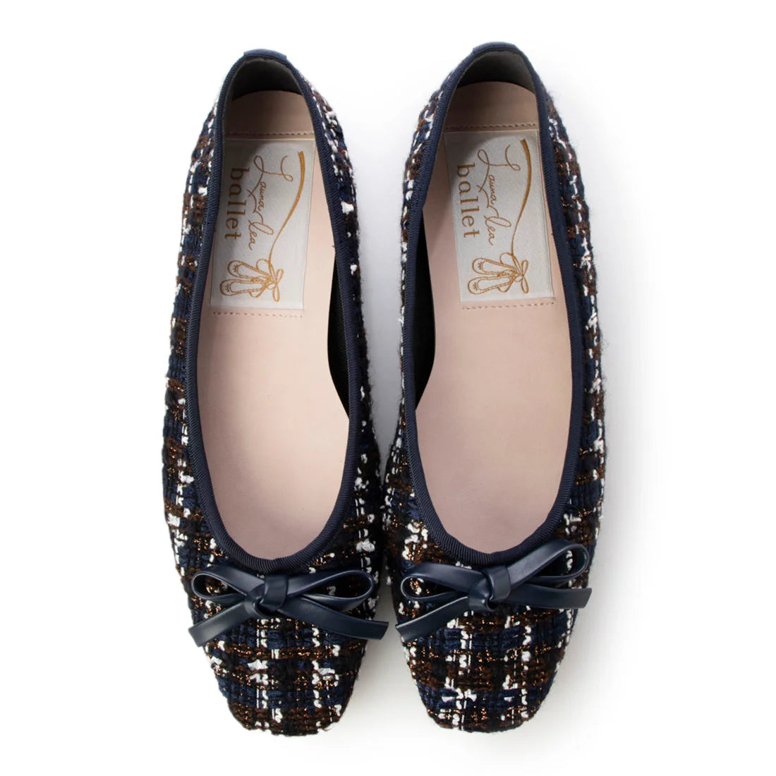 日本製 [23AW] Launa lea 芭蕾花呢方頭芭蕾舞鞋 (B7605A) (Navy Z/C)