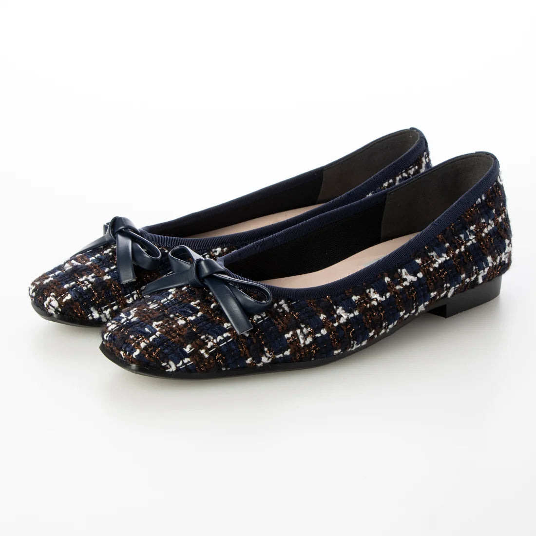 日本製 [23AW] Launa lea 芭蕾花呢方頭芭蕾舞鞋 (B7605A) (Navy Z/C)