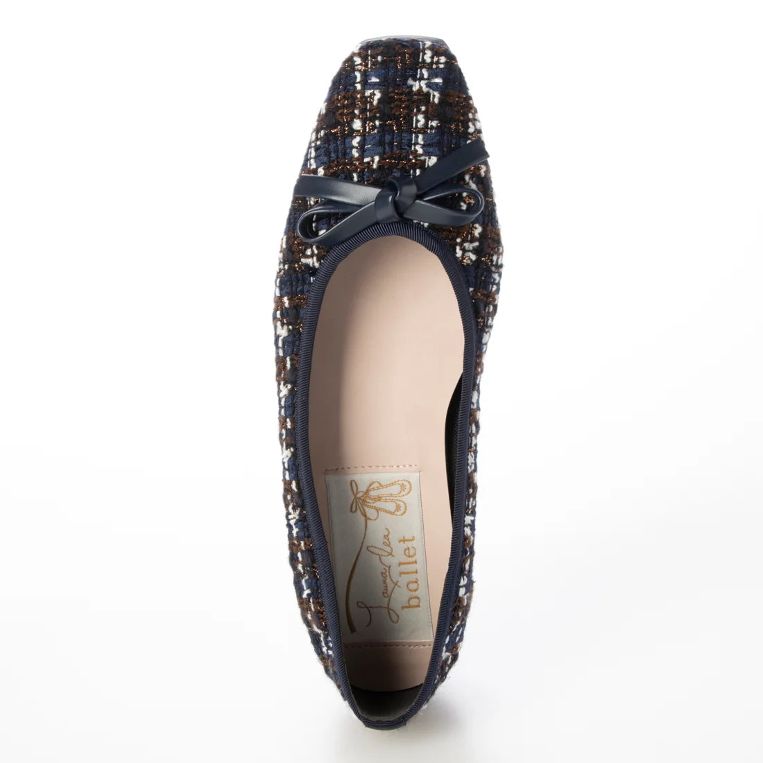 日本製 [23AW] Launa lea 芭蕾花呢方頭芭蕾舞鞋 (B7605A) (Navy Z/C)