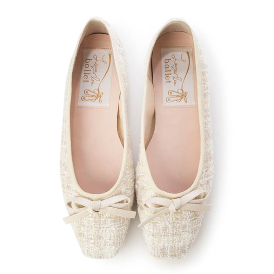 日本製 [23AW]Launa lea芭蕾花呢方頭芭蕾舞鞋(B7605A)(Ivory Z)