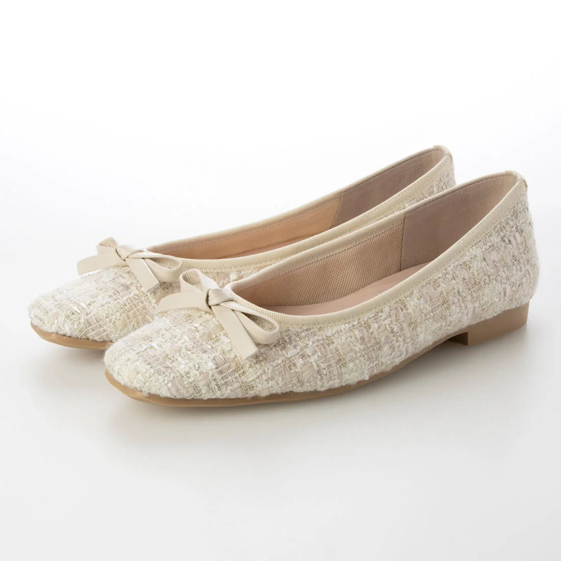 日本製 [23AW]Launa lea芭蕾花呢方頭芭蕾舞鞋(B7605A)(Ivory Z)