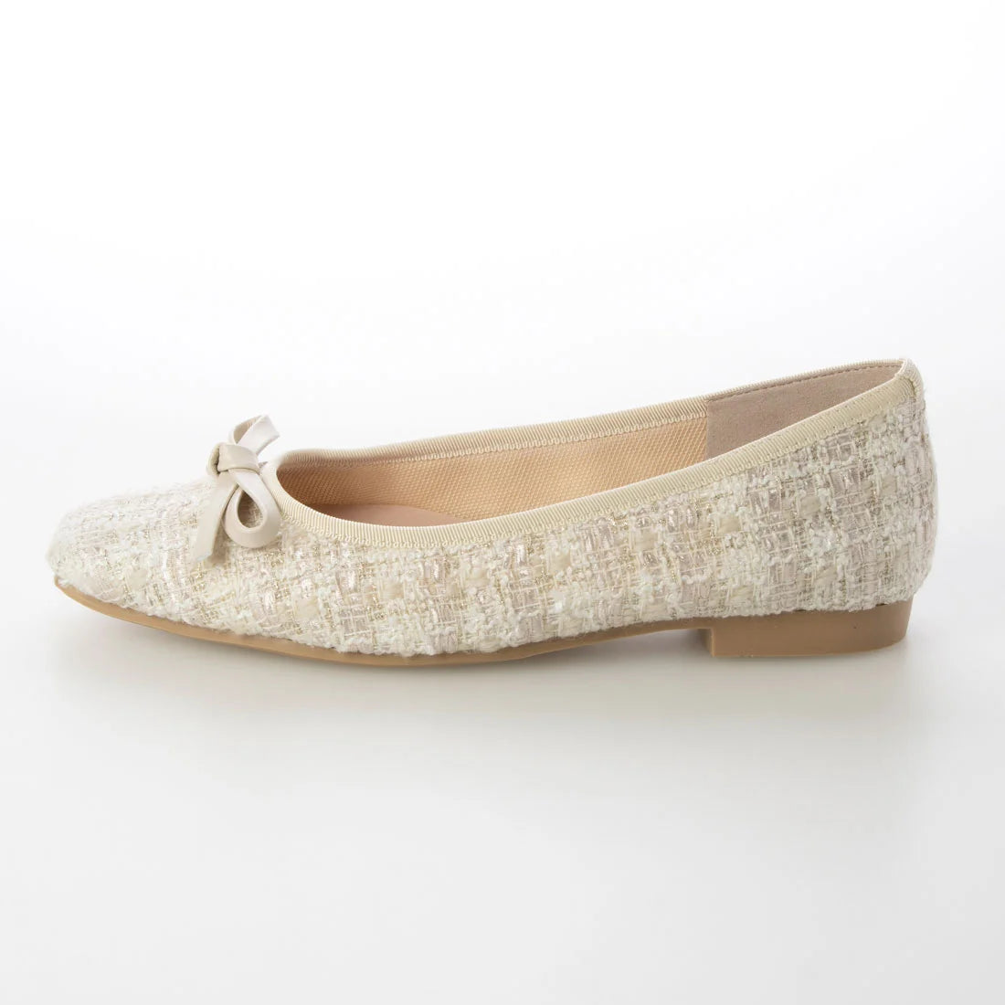 日本製 [23AW]Launa lea芭蕾花呢方頭芭蕾舞鞋(B7605A)(Ivory Z)