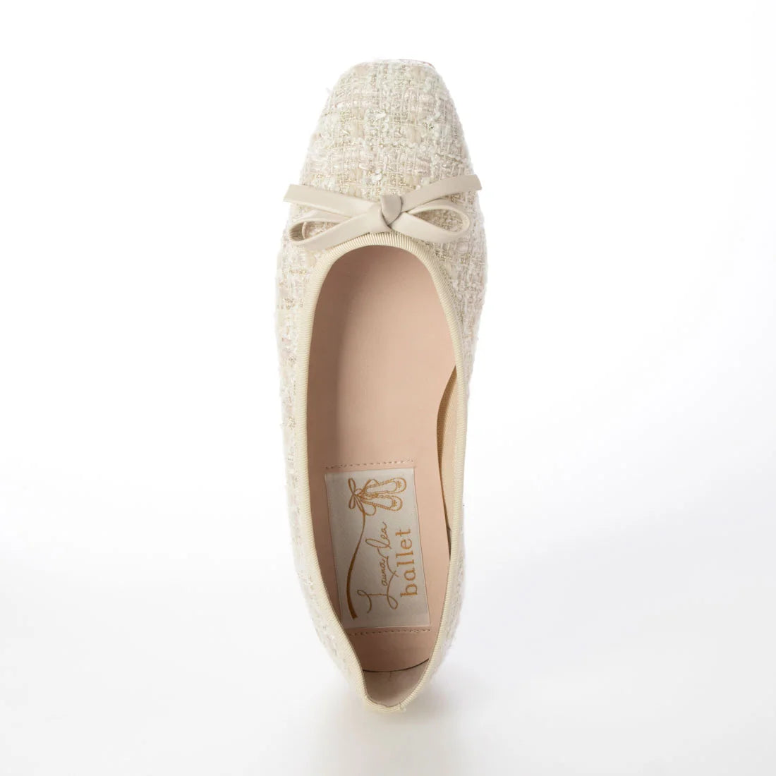 日本製 [23AW]Launa lea芭蕾花呢方頭芭蕾舞鞋(B7605A)(Ivory Z)