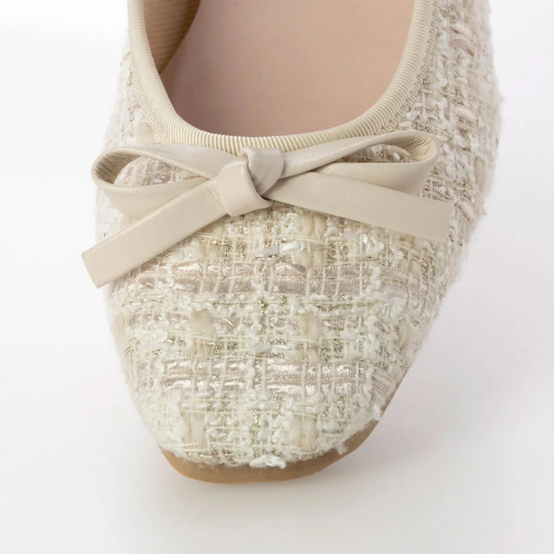 日本製 [23AW]Launa lea芭蕾花呢方頭芭蕾舞鞋(B7605A)(Ivory Z)