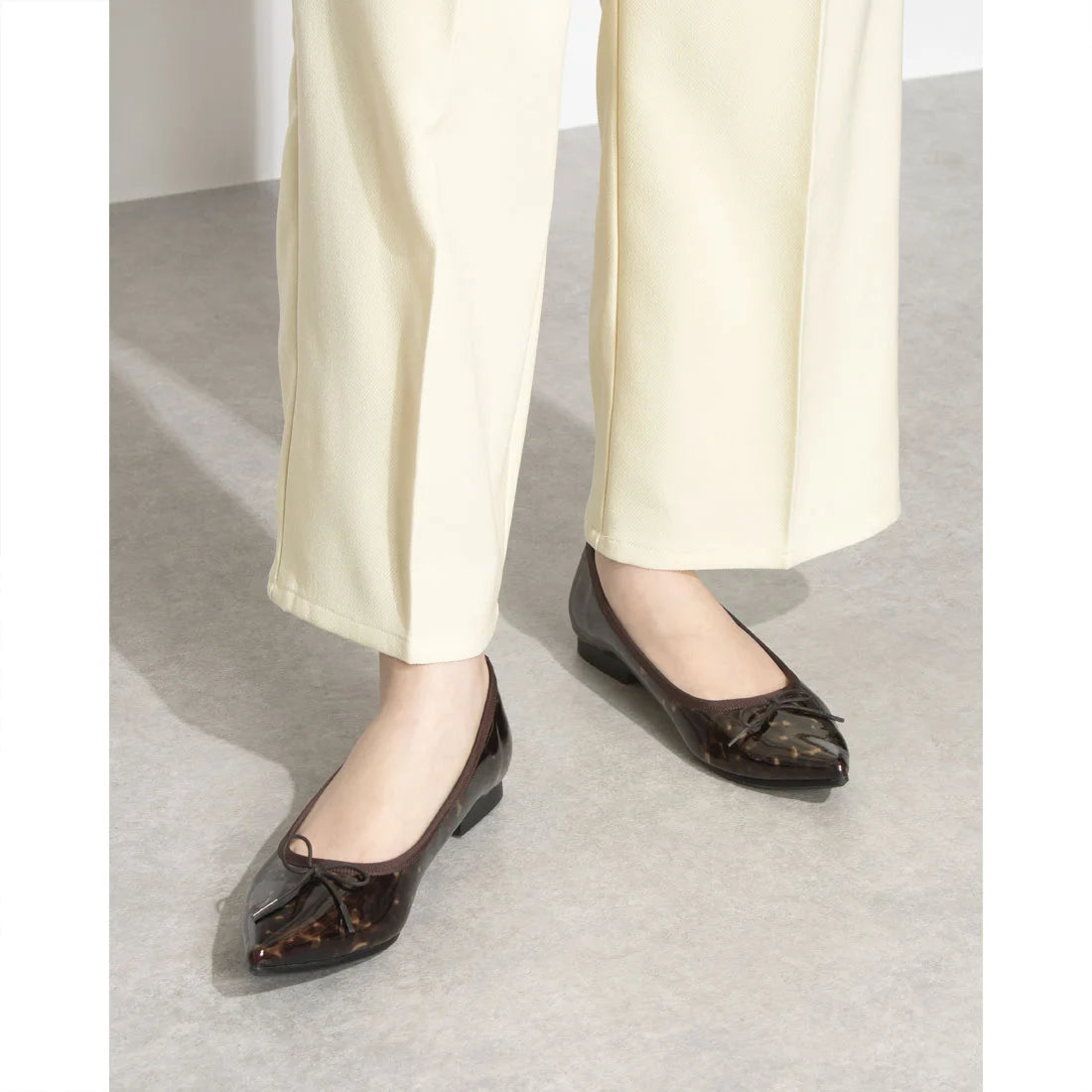 日本製 [23AW] Launa lea ballet RainyDay 尖頭芭蕾舞鞋 (RB4402A) (Brown E/C)