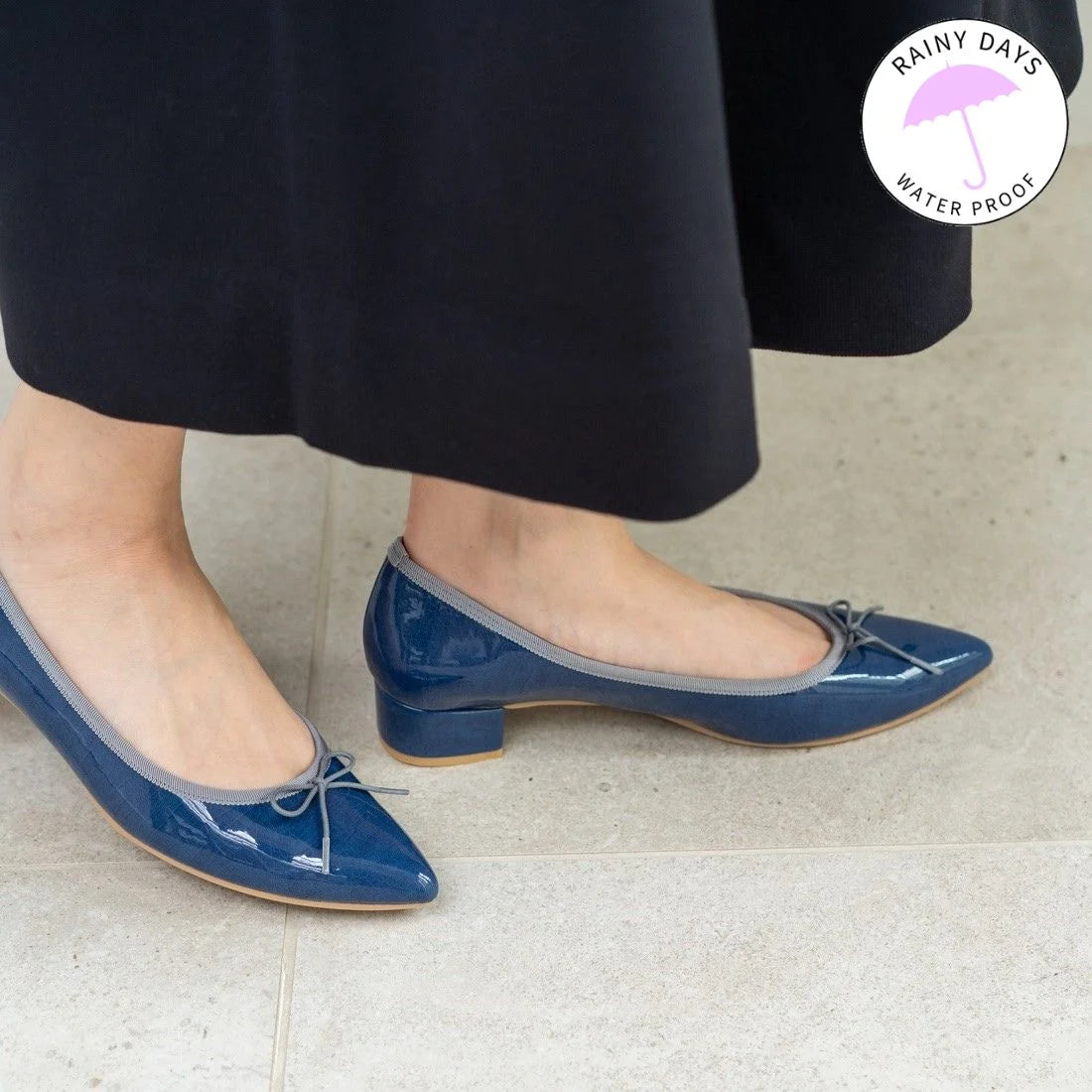 日本製 [23AW] Launa lea ballet RainyDay 尖頭跟芭蕾舞鞋 (RB9402A) (藍色 E/C)（ブルーE/C）