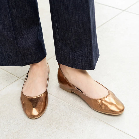 日本製 [23AW] Launa lea ballet 金屬圓頭芭蕾舞鞋 (B3004)(Brown)