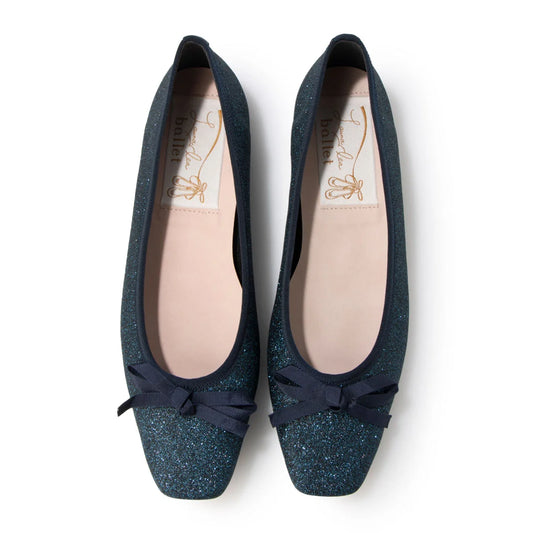 日本製 Launa lea芭蕾舞閃光方頭芭蕾舞鞋(B7606A)( Blue Z)