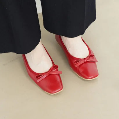 日本製 Launa lea 方頭芭蕾晴雨鞋 ( RB7003A ) (紅色/Red)