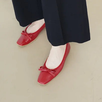 日本製 Launa lea 方頭芭蕾晴雨鞋 ( RB7003A ) (紅色/Red)