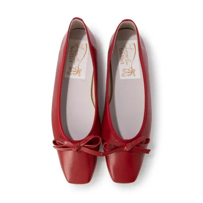 日本製 Launa lea 方頭芭蕾晴雨鞋 ( RB7003A ) (紅色/Red)