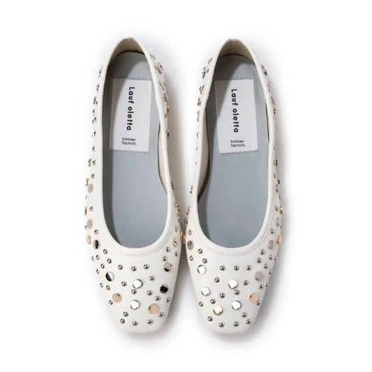 Lauf Oletta 鉚釘芭蕾舞鞋 (L112 WHITE) (白色)
